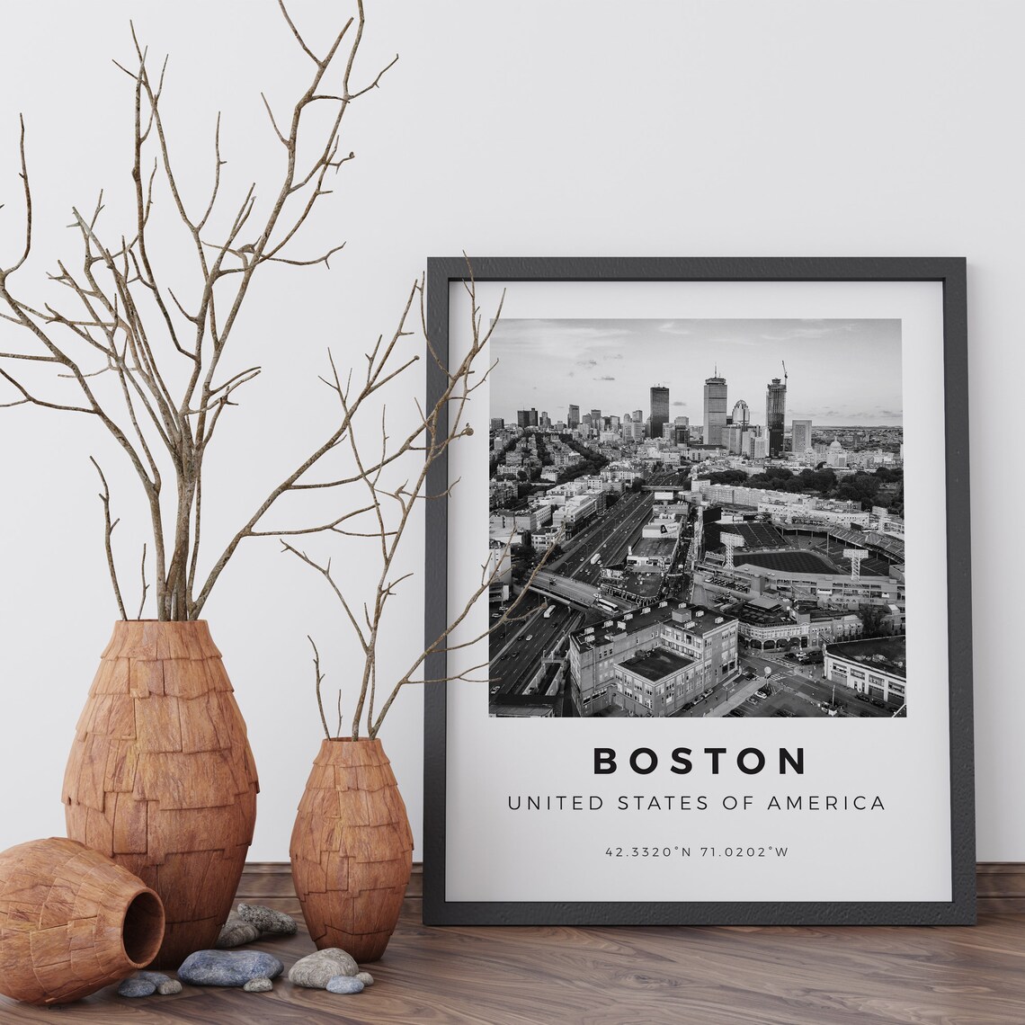 Boston Black and White Travel Poster, Wall Art Print - Image 5