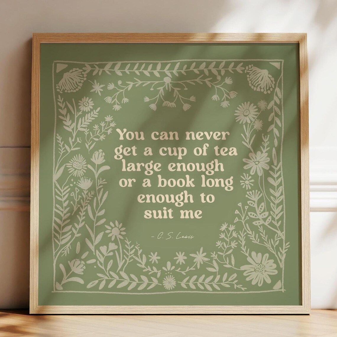 C. S. Lewis Quote, Book Lover Reading Art Print