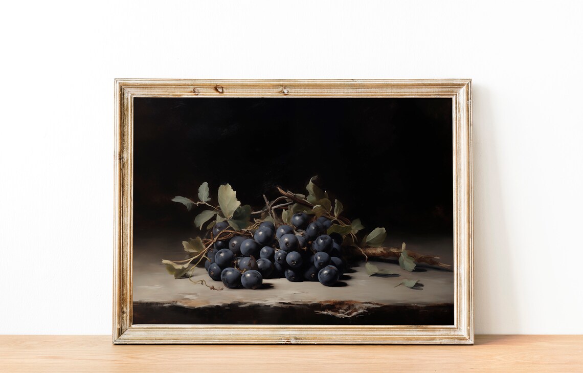 Vintage Grape Painting, Kitchen Botanical Art Print - Image 2
