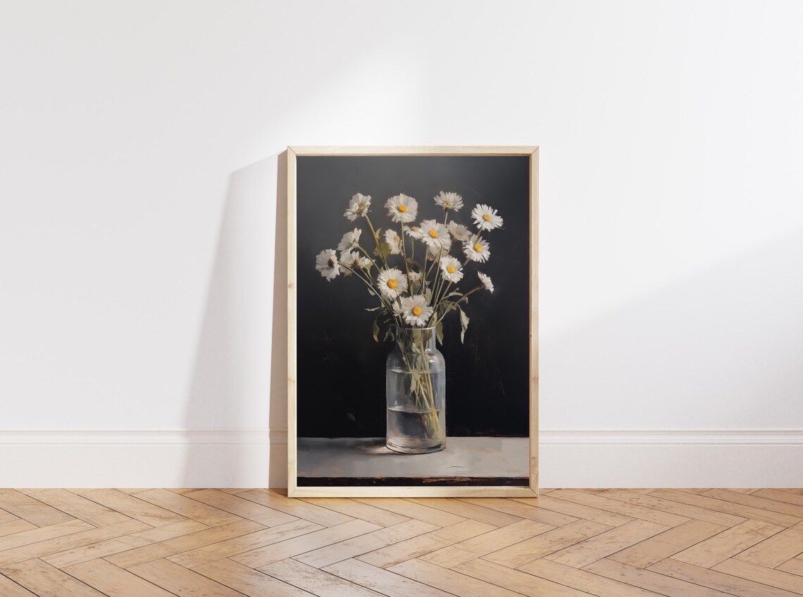 Daisy Still Life Wall Art, Minimalist Floral Print - Image 5