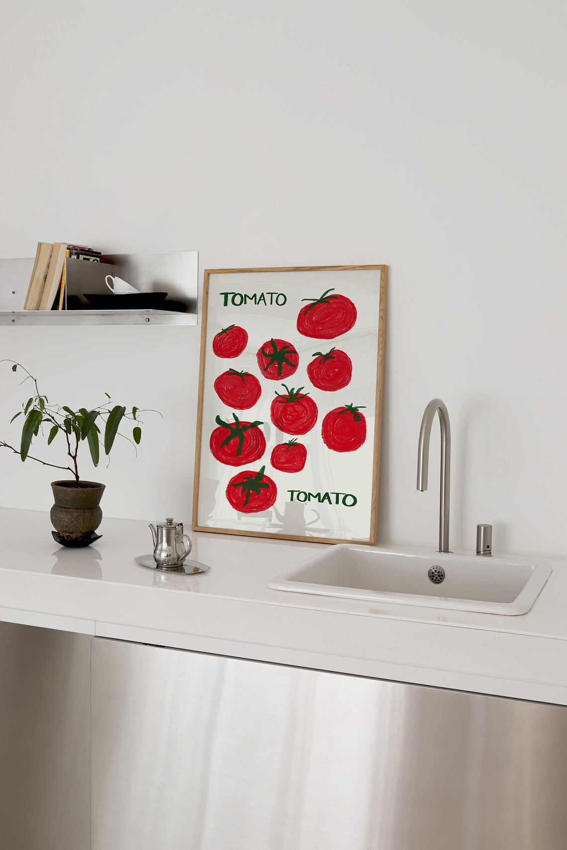 Tomato Print, Retro Kitchen Food Art Poster - Image 3