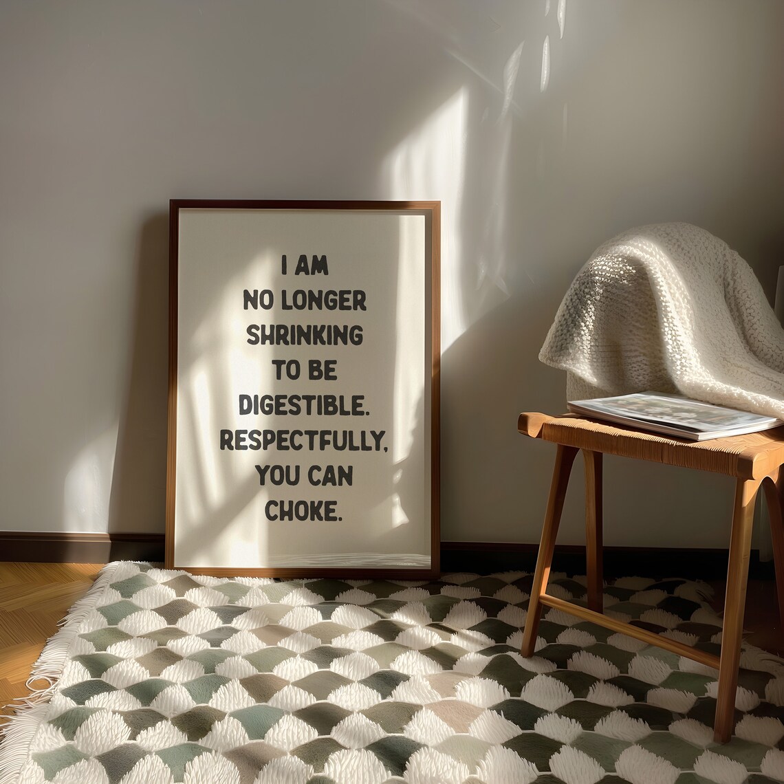 I Am No Longer Shrinking Poster, Sarcastic Decor - Image 2