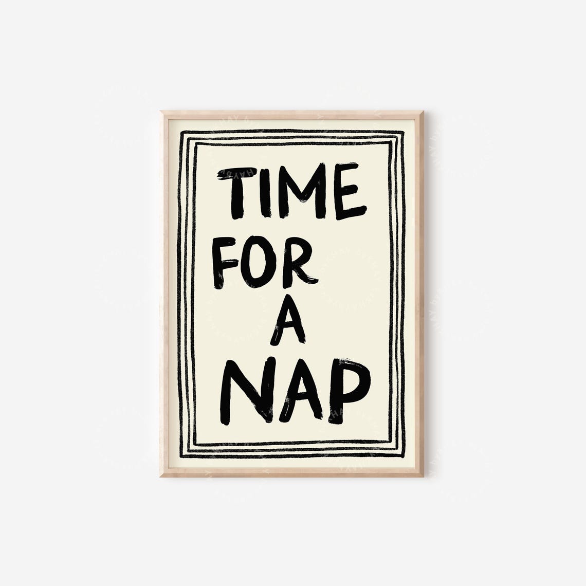 Time For A Nap Bold Hand Lettered Black Cozy Sketch Frame Poster - Image 4