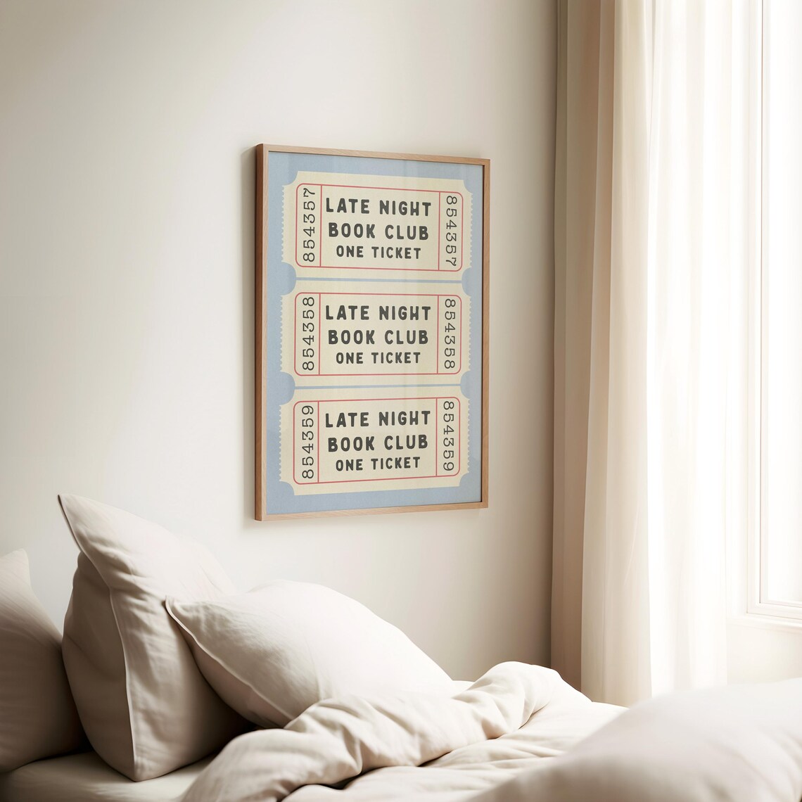 Late Night Book Club Ticket Print, Retro Aesthetic - Image 3