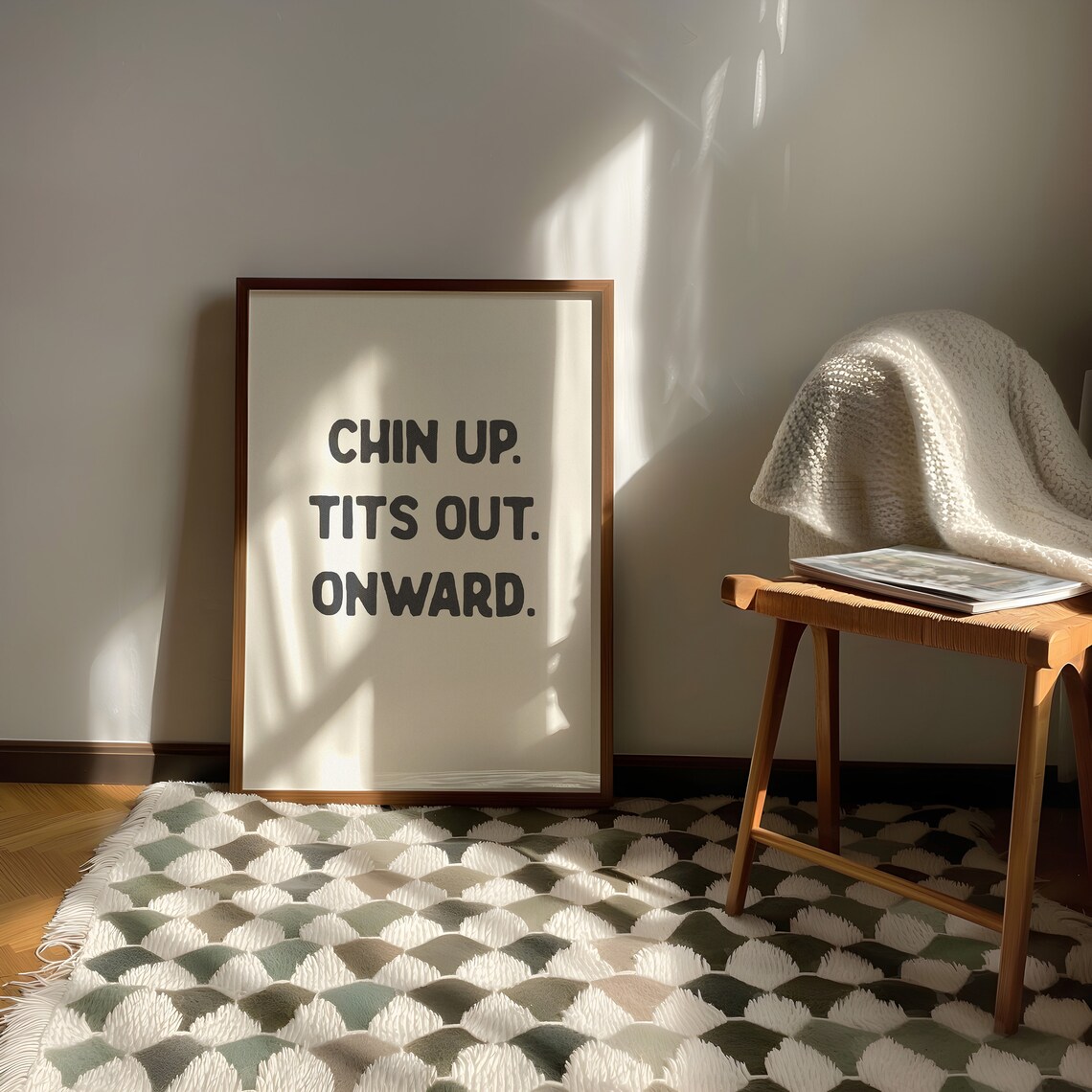 Chin Up Tits Out Onward Funny Poster Print - Image 2