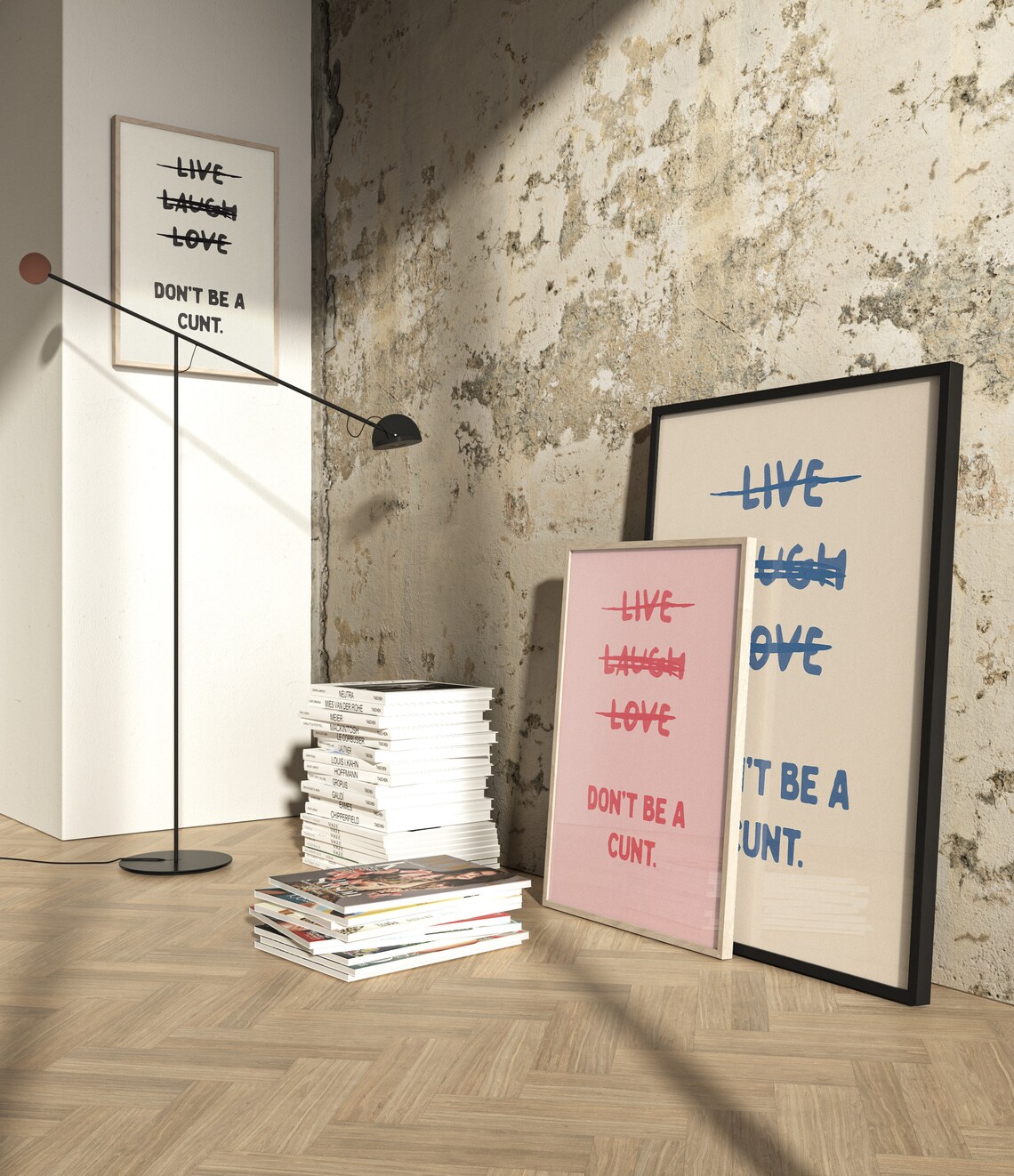 Live Laugh Love Sweary Typography Bathroom Poster - Image 2