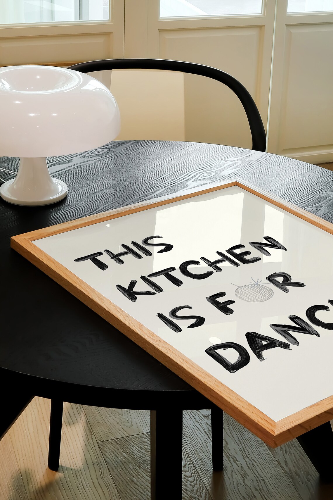 This Kitchen Is For Dancing Retro Disco Ball Art Print - Image 2