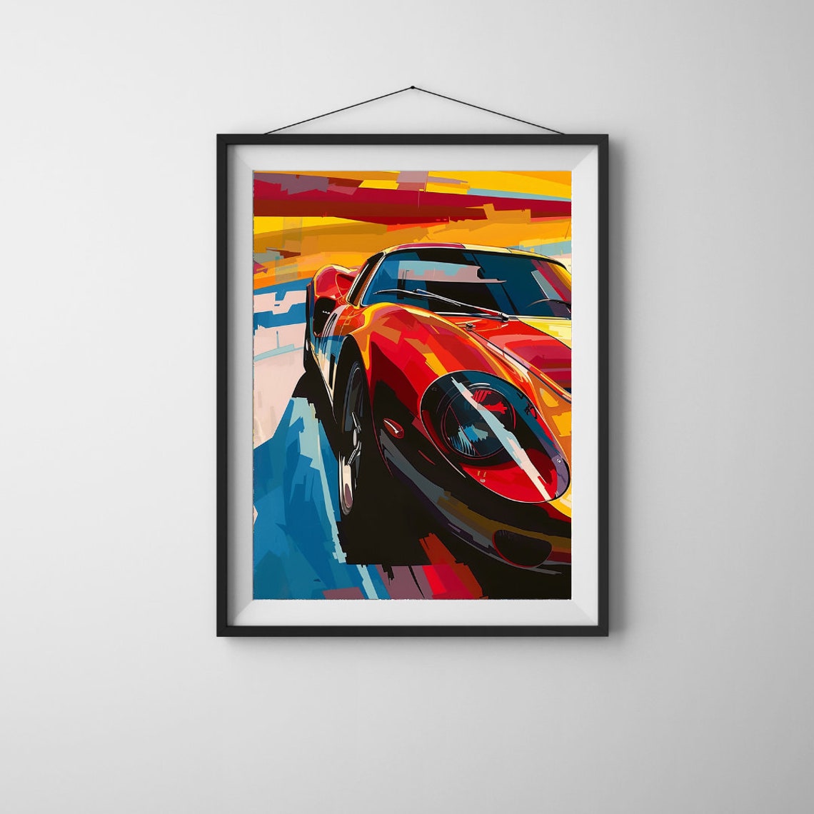 Retro Red Race Car Pop Art Poster With Bold Abstract Sunset Hues - Image 9