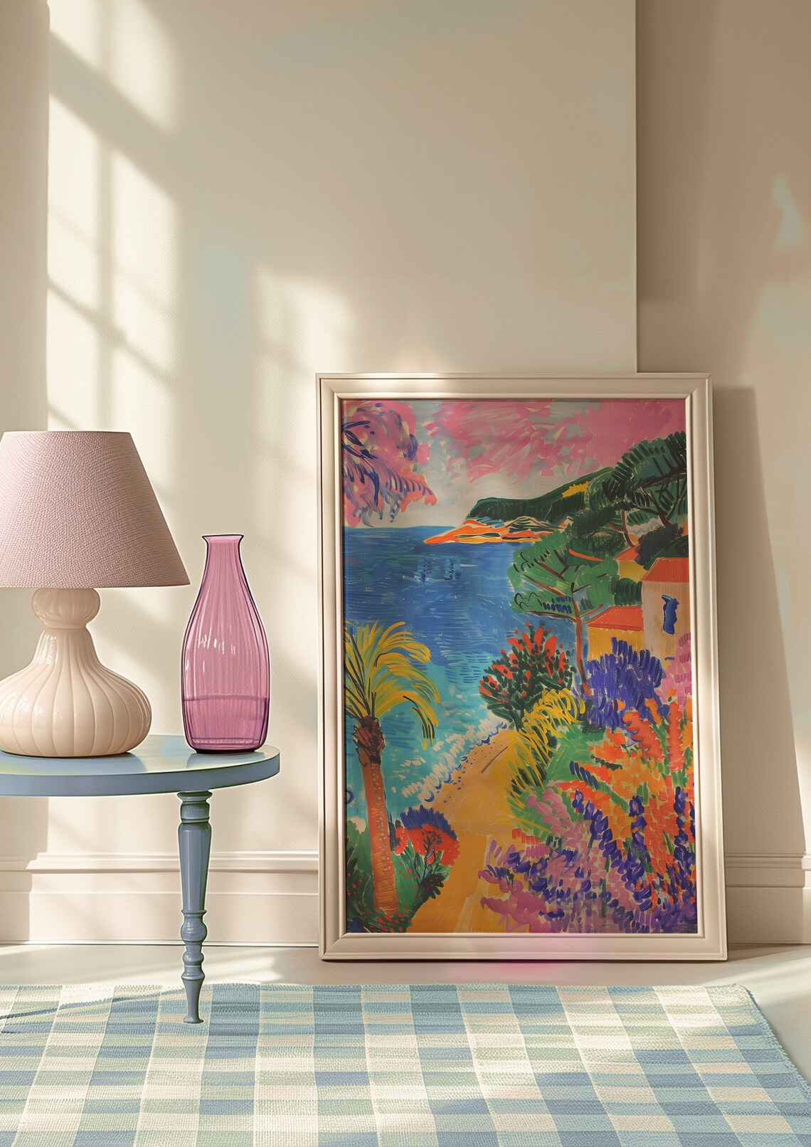 Expressionist Coastal Bay Palm Flowers Seaside Travel Poster - Image 7