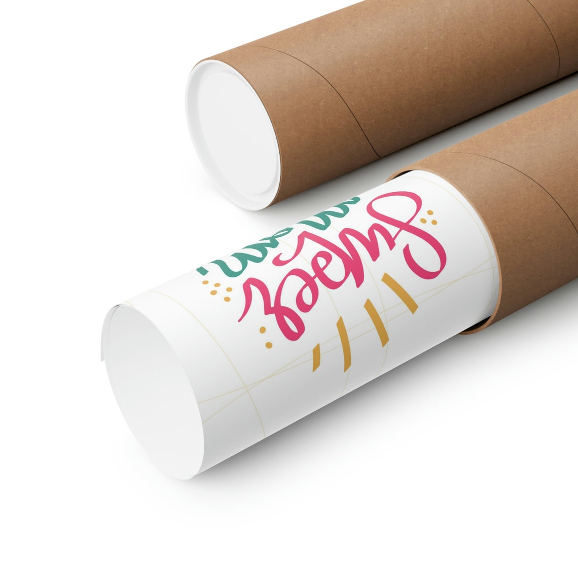 Super Mom Hand Lettered Quote Poster In Pink And Teal Script - Image 8