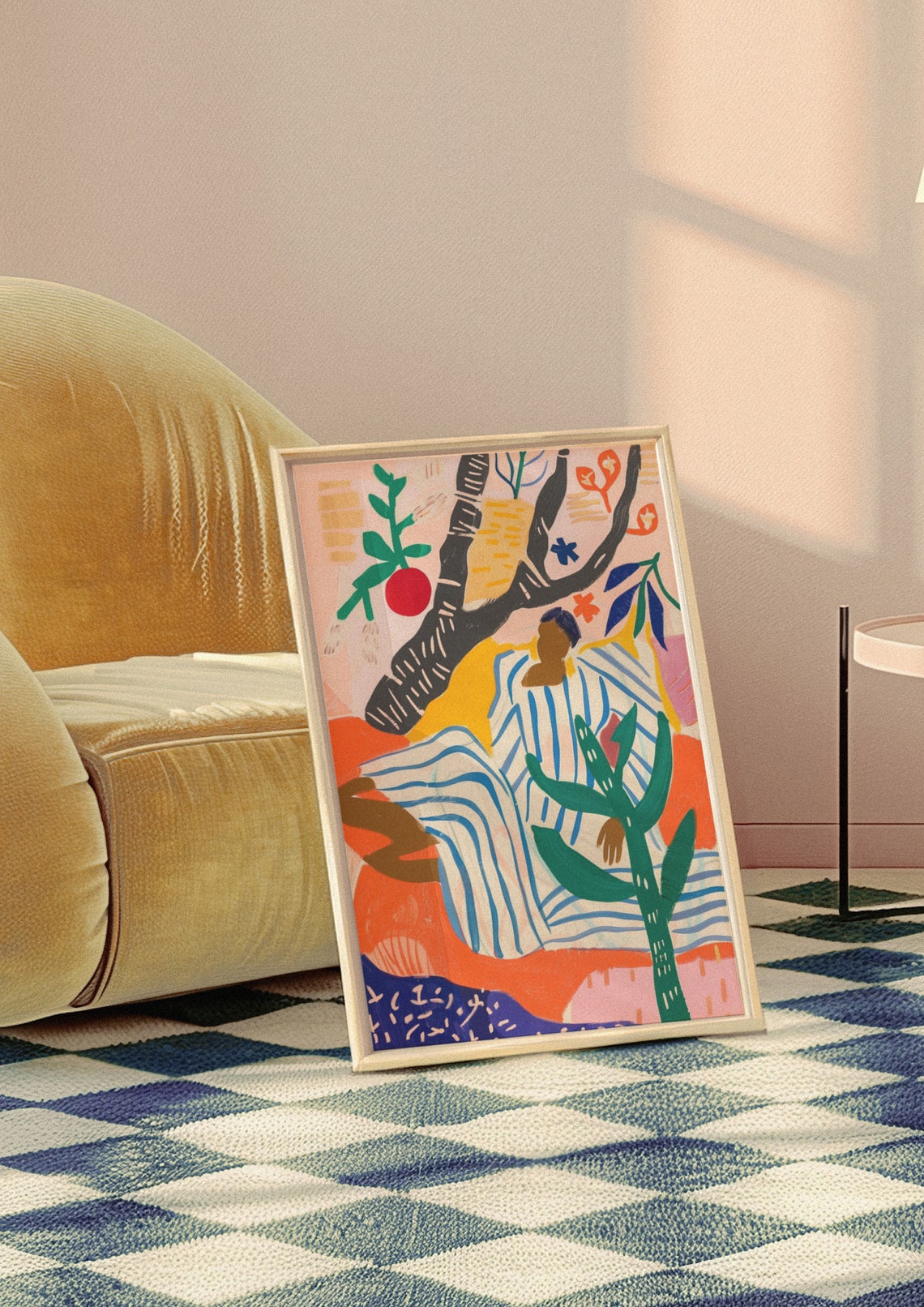 Colorful Abstract Figure Lounging Under a Stylized Tree Poster - Image 3