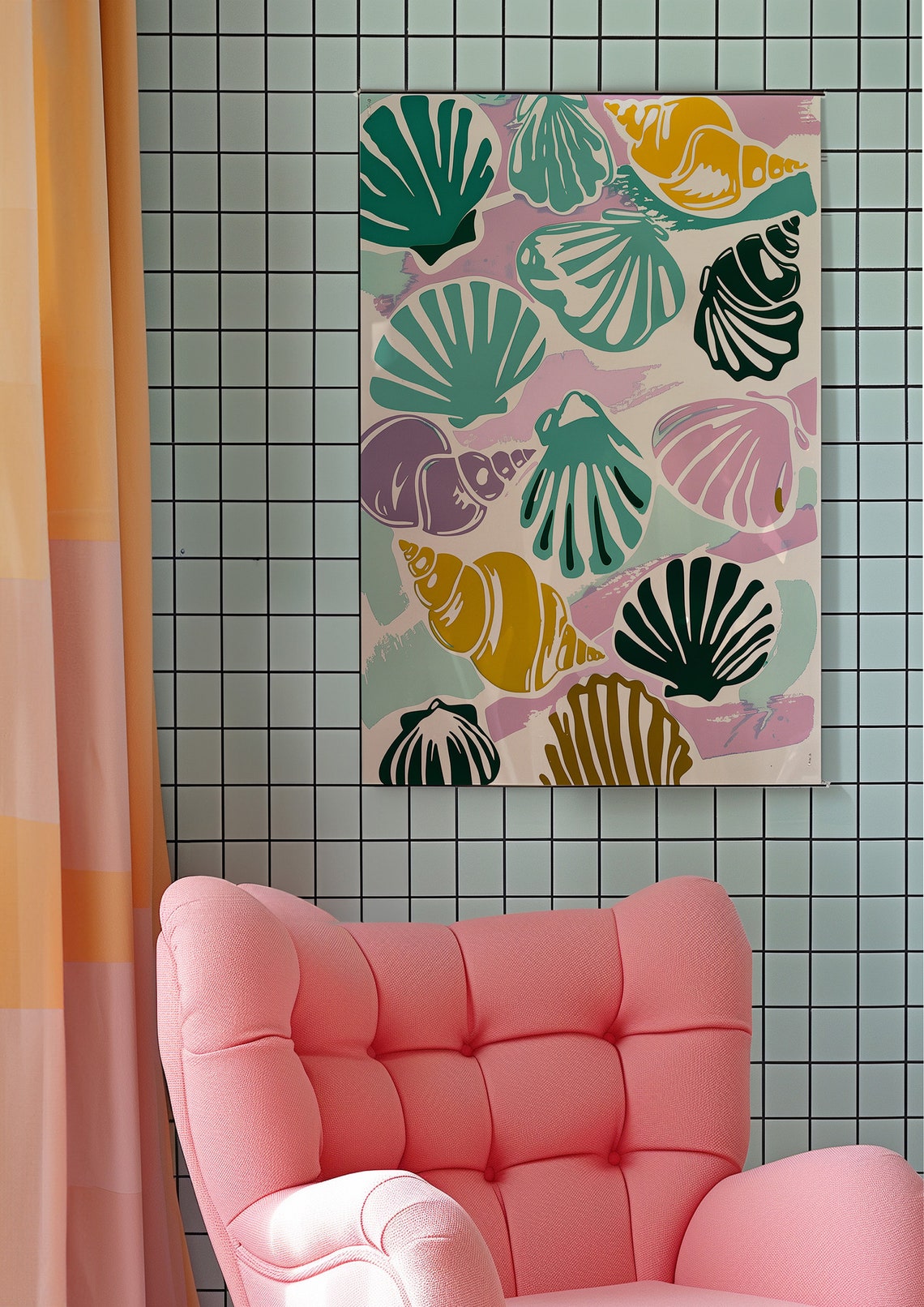 Colorful Seashell Art Print Vibrant Beach Themed Abstract High Resolution Jpg Coastal Wall Decor - Image 6