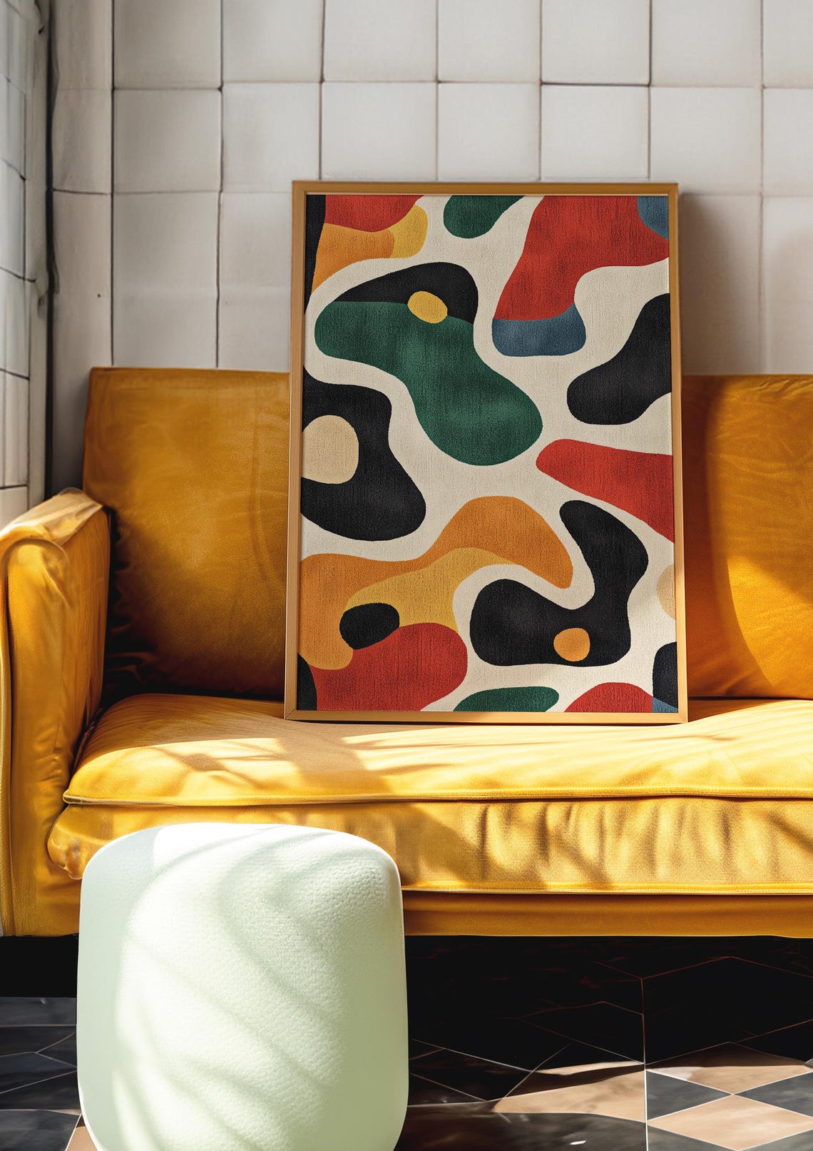 Abstract Modern Art Area Rug Colorful Geometric Patterned Rug For Living Room - Image 4