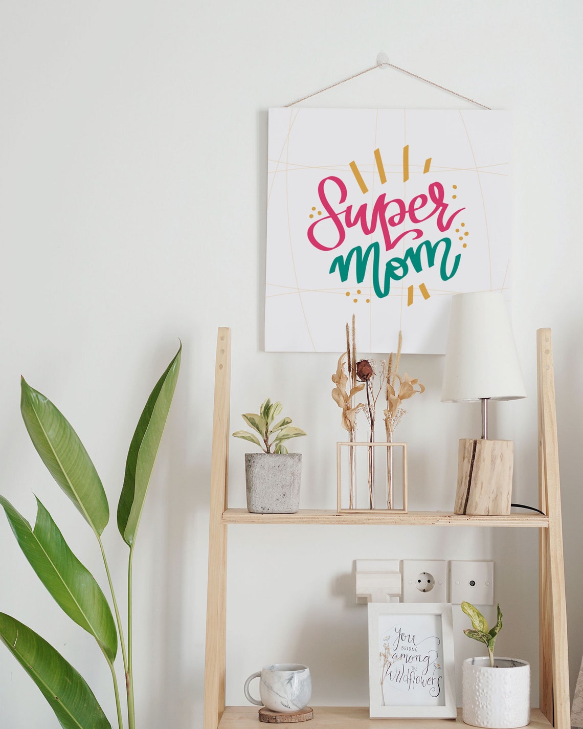 Super Mom Hand Lettered Quote Poster In Pink And Teal Script - Image 7