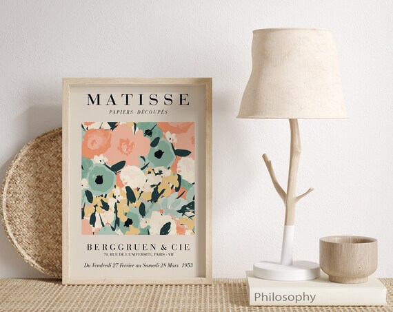 Matisse Colorful Abstract Floral Bouquet Papiers Decoupes Poster