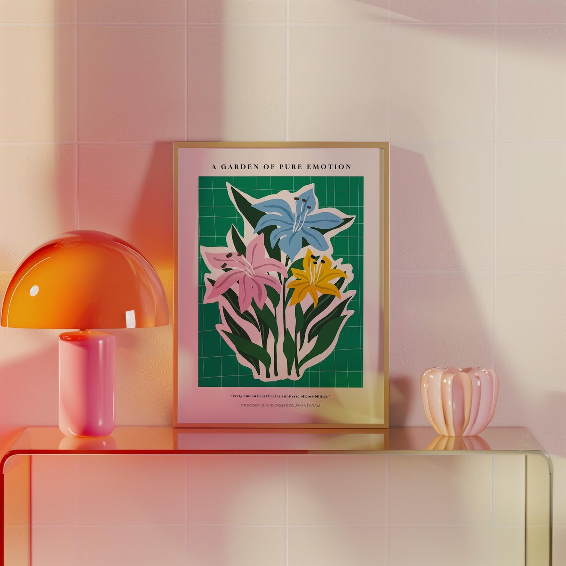 A Garden of Pure Emotion Lily Quote Colorful Flower Botanical Poster - Image 4