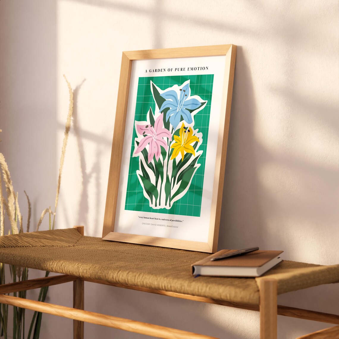 A Garden of Pure Emotion Lily Quote Colorful Flower Botanical Poster - Image 2
