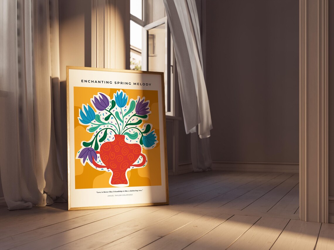 Spring Melody, Mid Century Botanical Art Print - Image 3