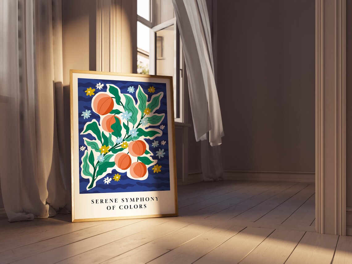 Botanical Fruit Orange Tree, Vibrant Floral Poster - Image 4