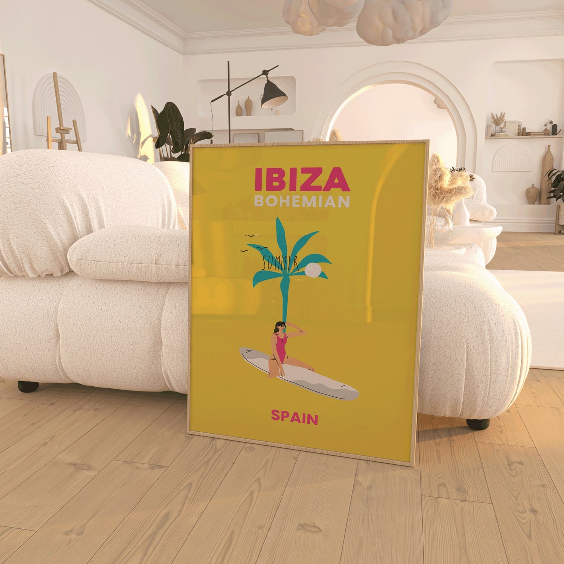 Travel Famous Places Print Ibiza Tropical Travel Art Preppy Retro Travel Poster Trendy Tropical Print Ibiza Prints