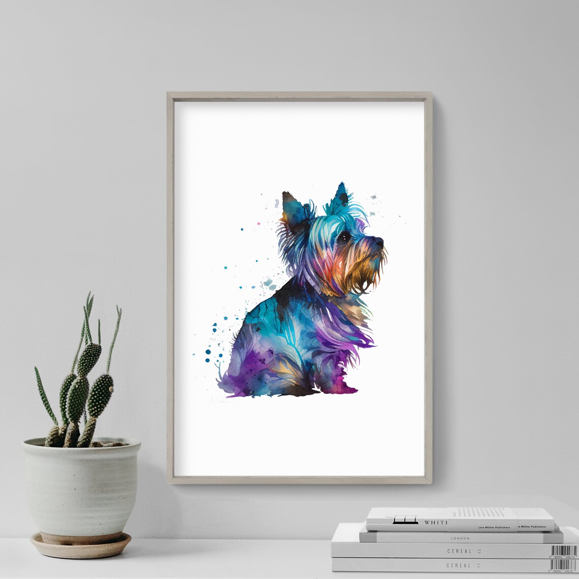 Little Yorkshire Terrier Watercolour Art Print, Dog Lover
