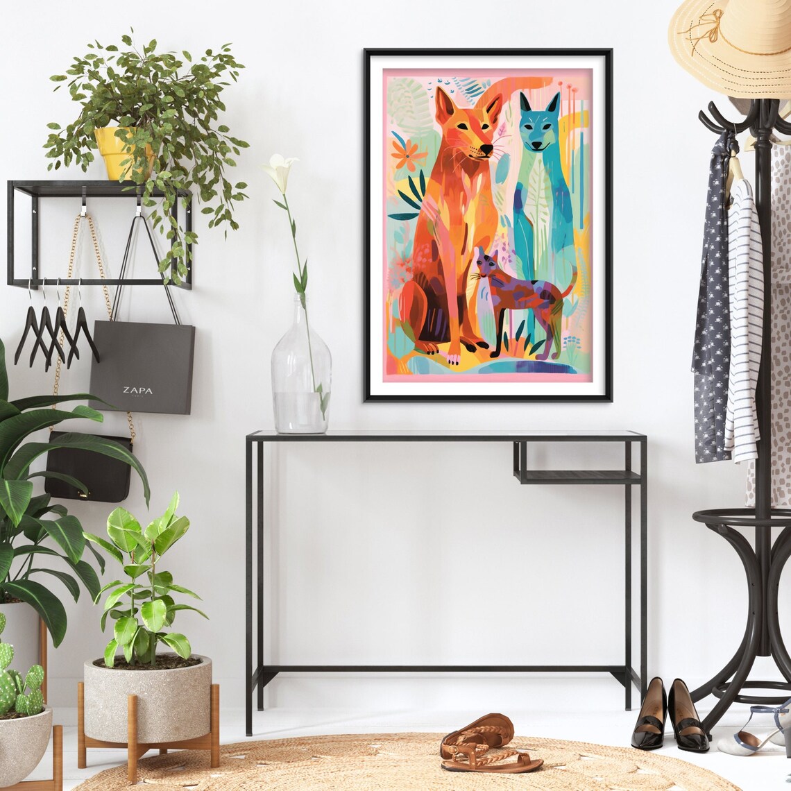 Abstract Dog And Cat Illustration Art Print - Image 2