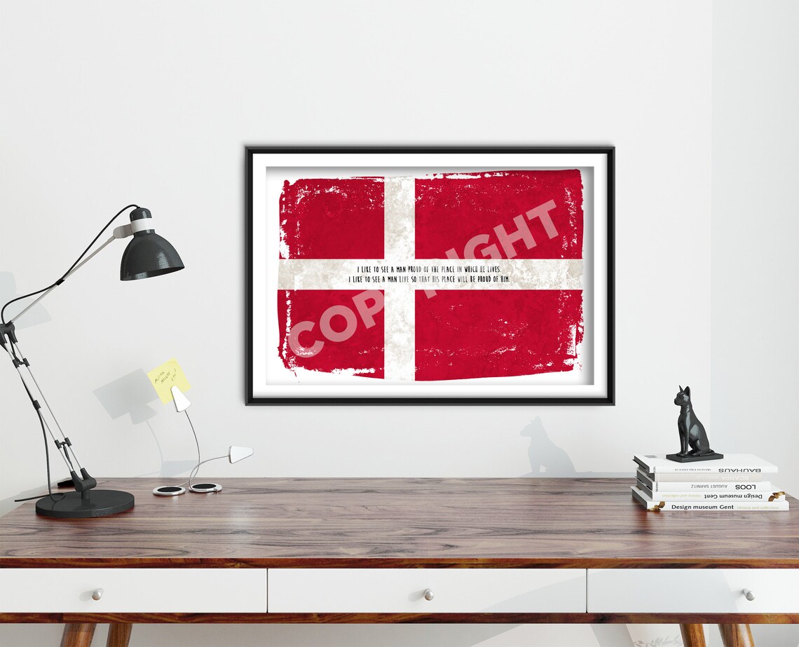 Danish Flag Motivational Poster, National Pride Quote - Image 4