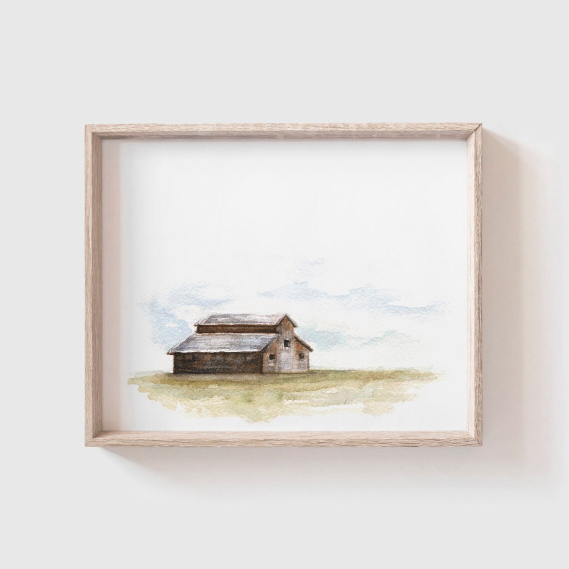 Barn No. 3 Watercolor Art Print, Modern Farmhouse