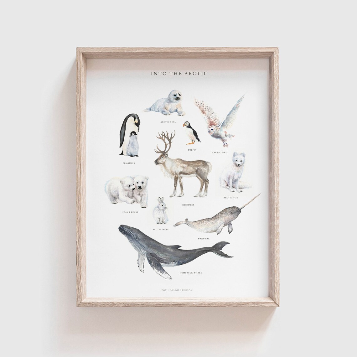 Into The Arctic Animal Poster, Farmhouse Nursery Art Print