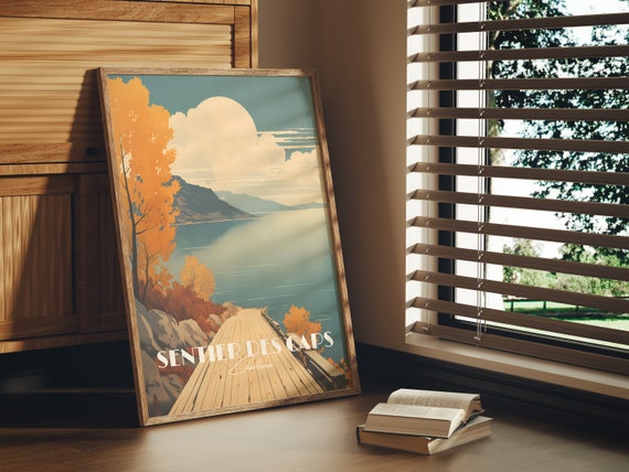 Print Sentier Des Caps Charlevoix Qubec Saint Laurent Hike Wood River Poster Canadian Scenic Beauty Maple Leaf Fall