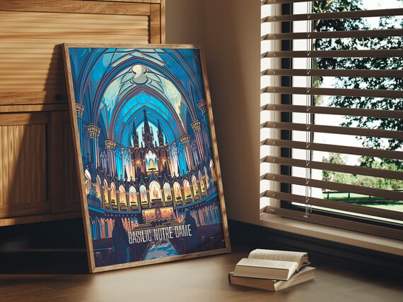 Basilic Notre Dame Montreal Gothic Church Interior Travel Art Poster