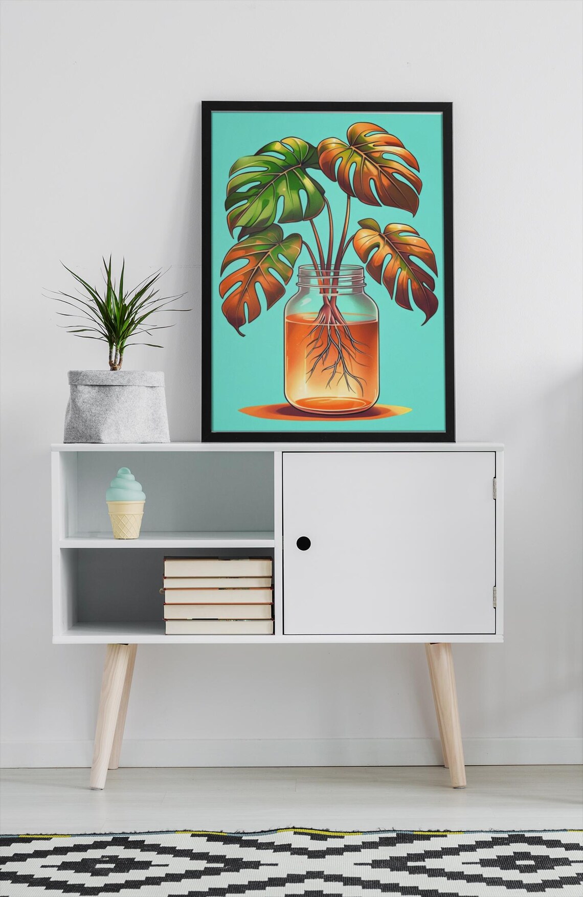 Vintage Monstera Plant, Botanical Decor - Image 3