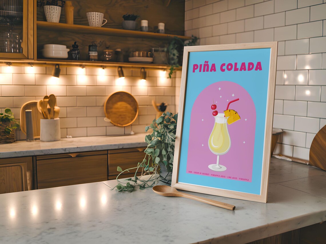 Retro Pina Colada Cocktail Poster - Image 4