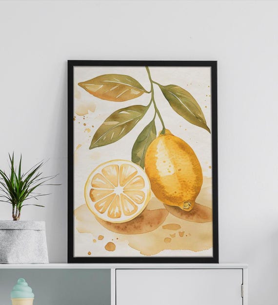 Vintage Lemon Poster, Rustic Home Decor