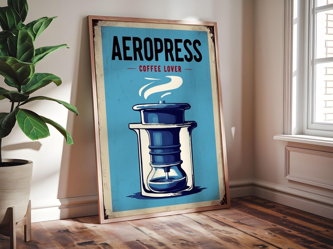 Retro Aeropress Coffee Lovers Poster - Image 4