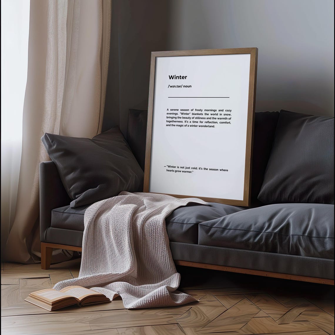 Winter Definition Minimalist Typography Print Quote Seasonal Gift - Image 2