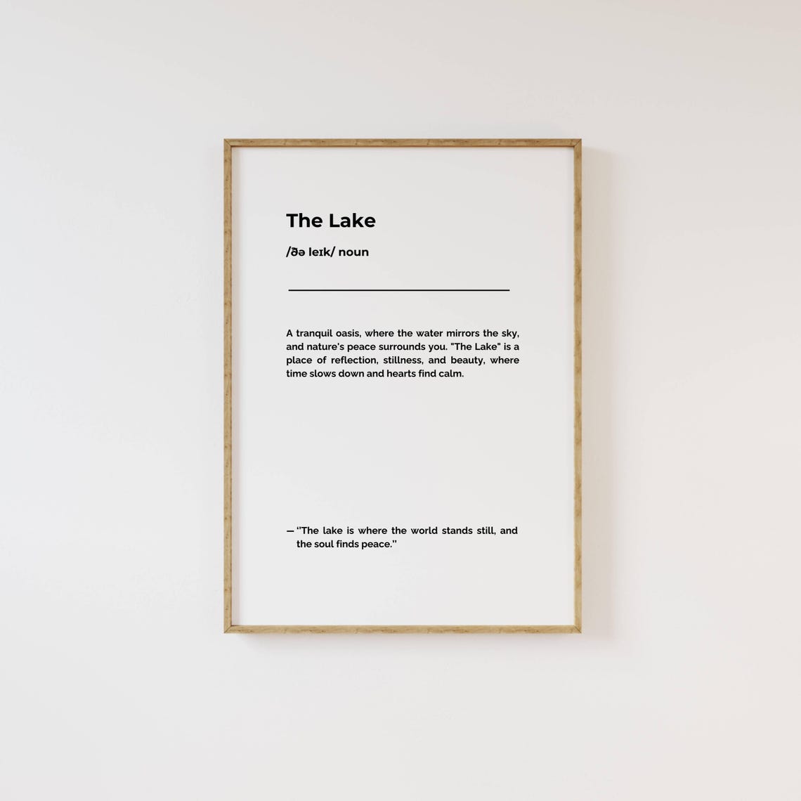 The Lake Definition Poster Lake House Decor Lake Life Print Gifts For Lake House Lakeaholic Serene And Stylish Decor Calming Wall Art