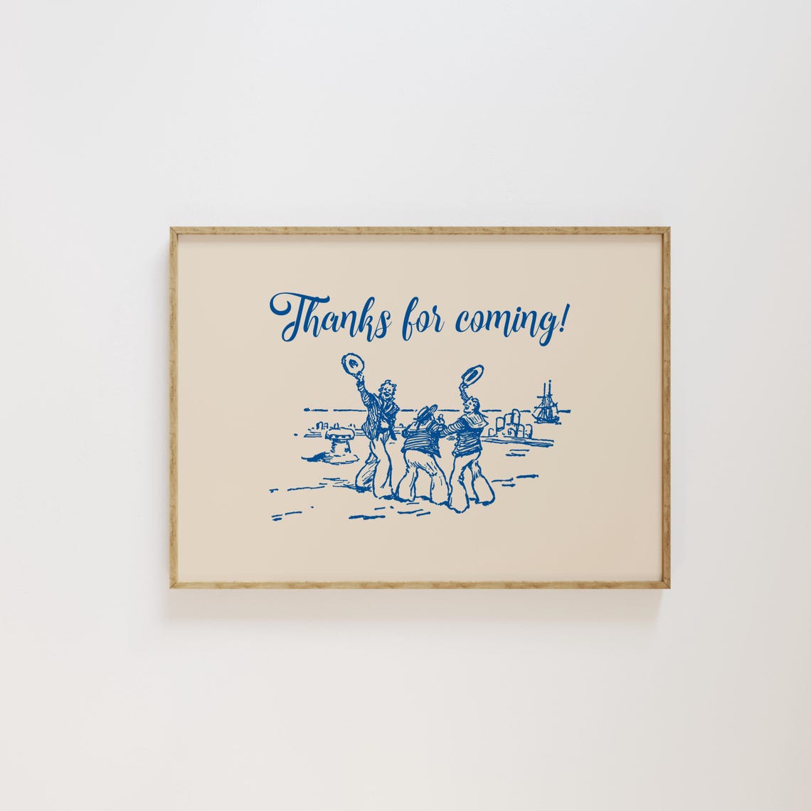 Thanks For Coming Vintage Sailors Farewell Navy Kitchen Poster