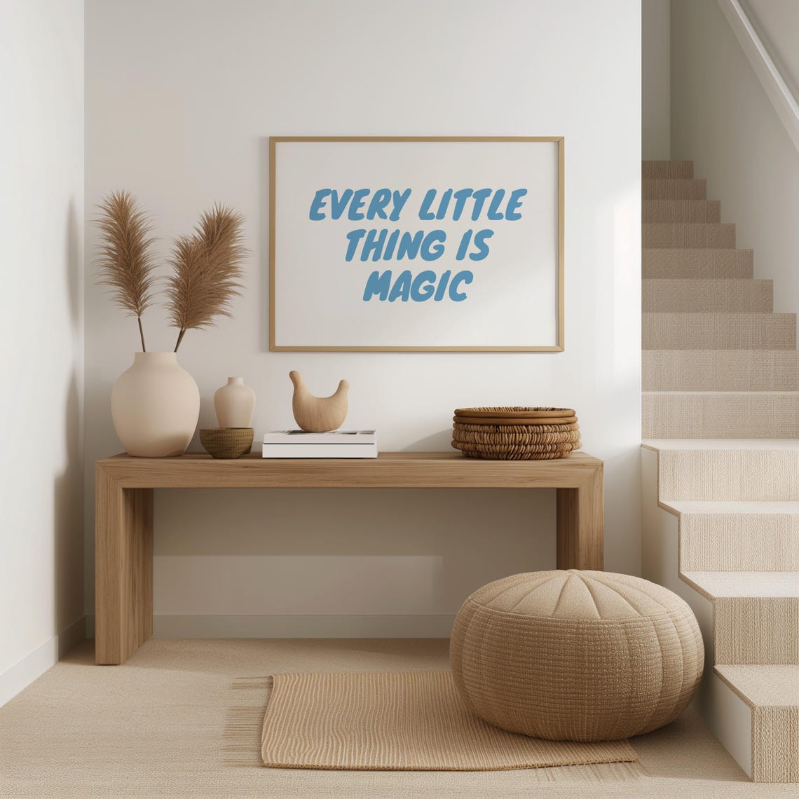 Every Little Thing Is Magic Blue Retro Bubble Lettering Poster - Image 3
