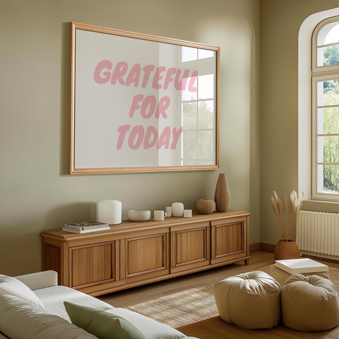 Grateful For Today Pink Retro Bubble Lettering Positive Quote Poster - Image 3