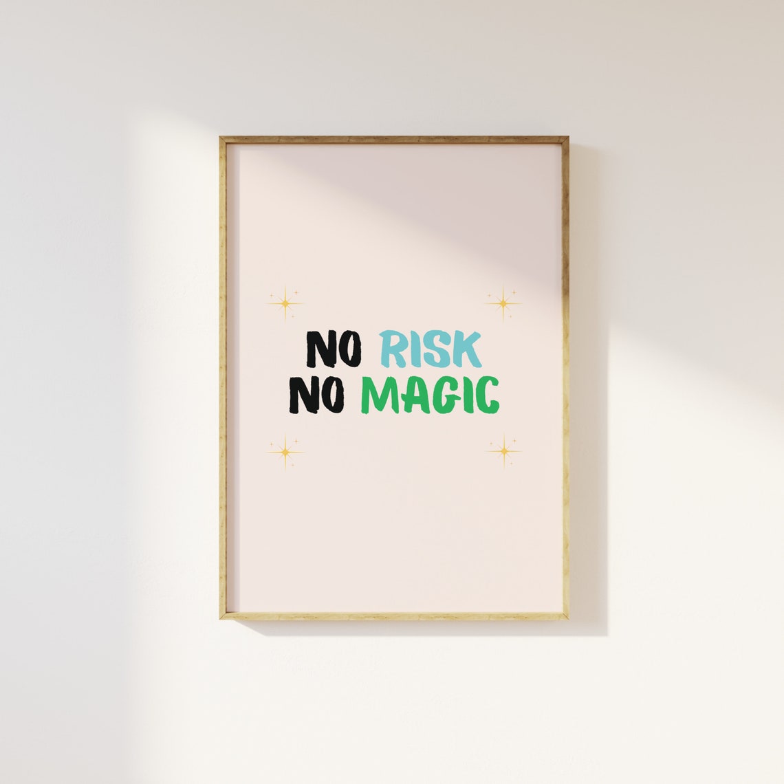 No Risk No Magic Colorful Bold Quote Trendy Apartment Poster - Image 3