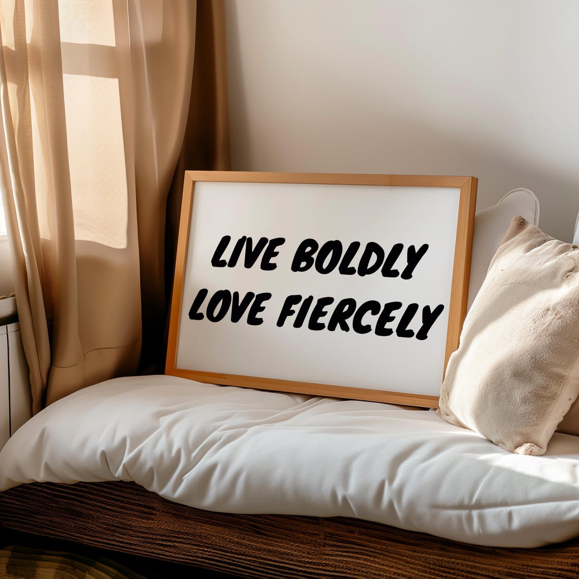 Live Boldly Love Fiercely Black Bold Script Horizontal Poster - Image 3