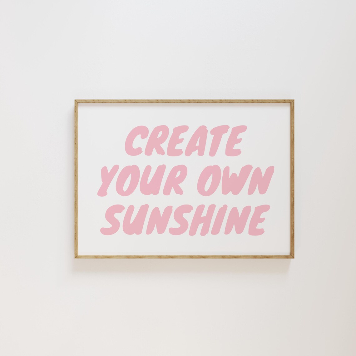 Create Your Own Sunshine Pink Retro Bubble Lettering Quote Poster