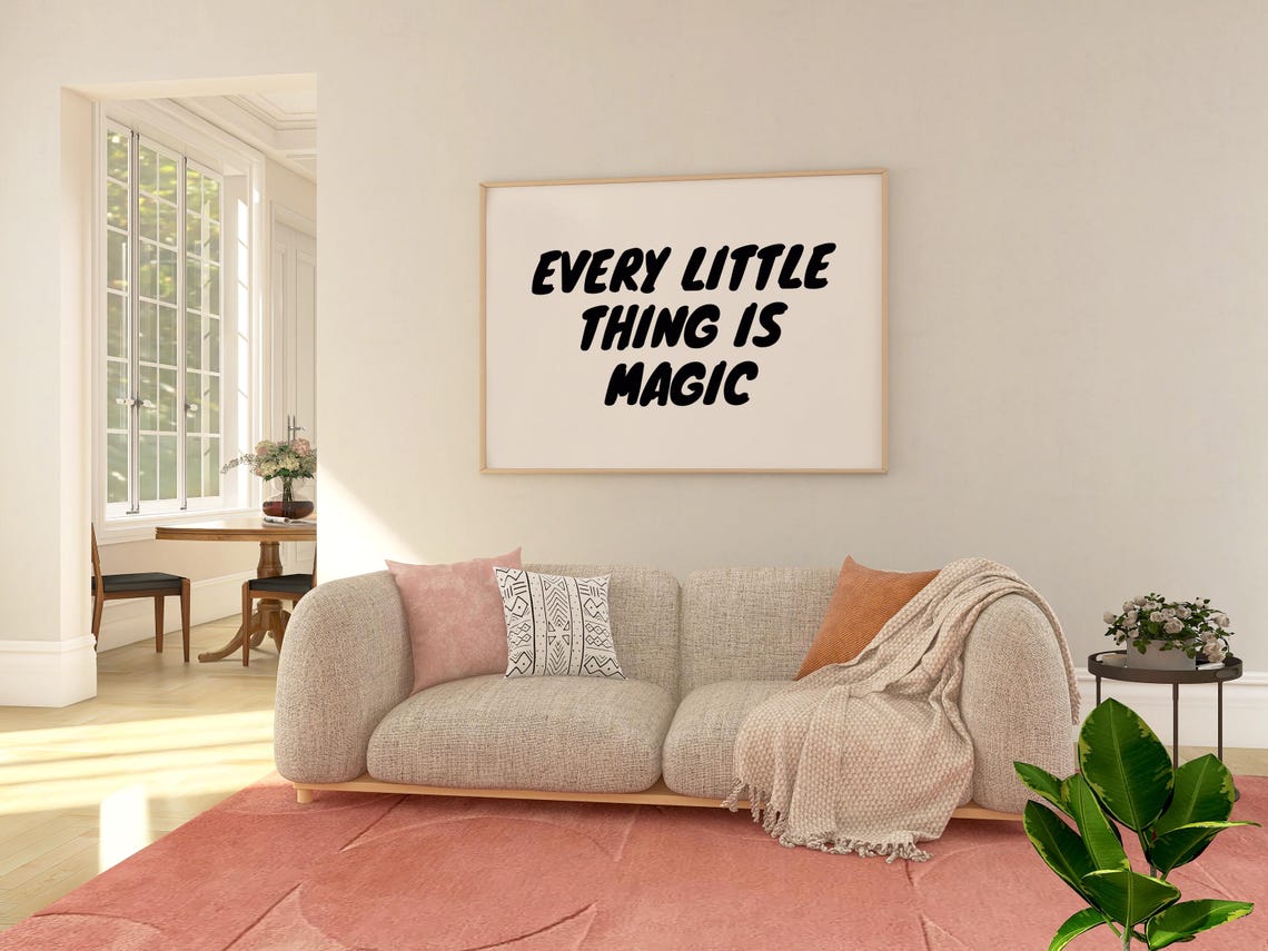 Every Little Thing Is Magic Black Bold Retro Lettering Poster - Image 2