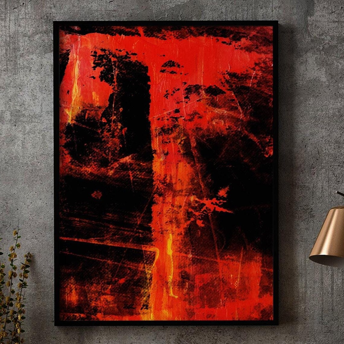Abstract Dark Nature Painting, Abstract Art Print