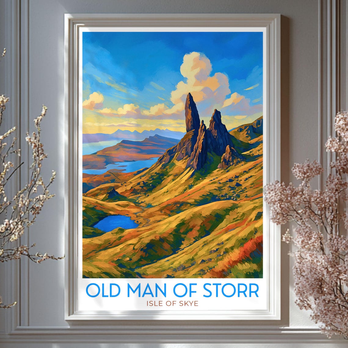 Old Man Of Storr Isle Of Skye Painterly Mountain Travel Poster