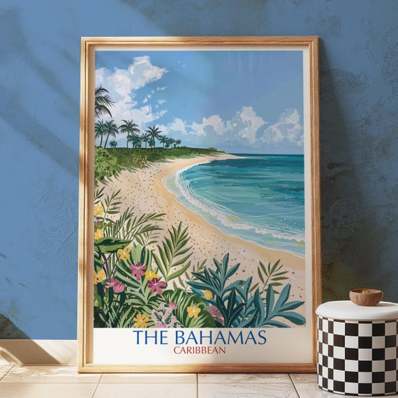 Bahamas Beach Print Tropical Ocean View Wall Art
