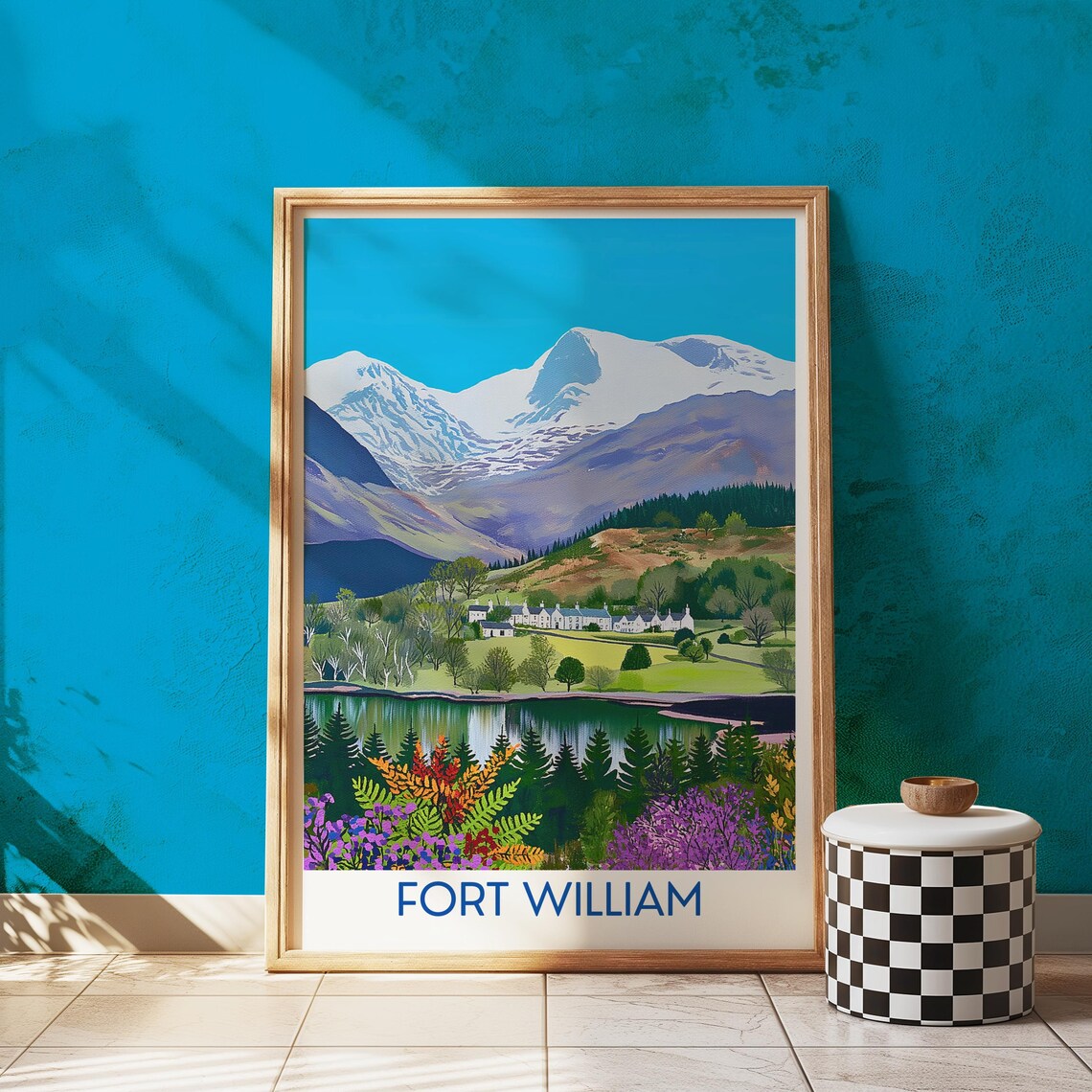 Fort William Scotland Ben Nevis Mountain Vintage Travel Poster