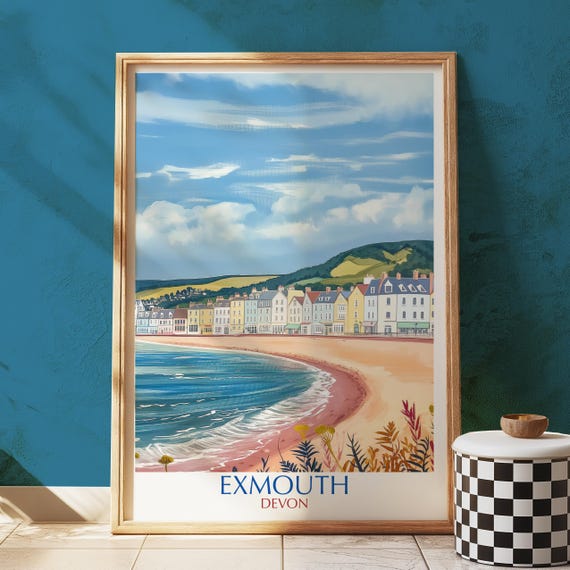 Exmouth Art Print Devon Coastal Wall Seaside Landscape Illustration