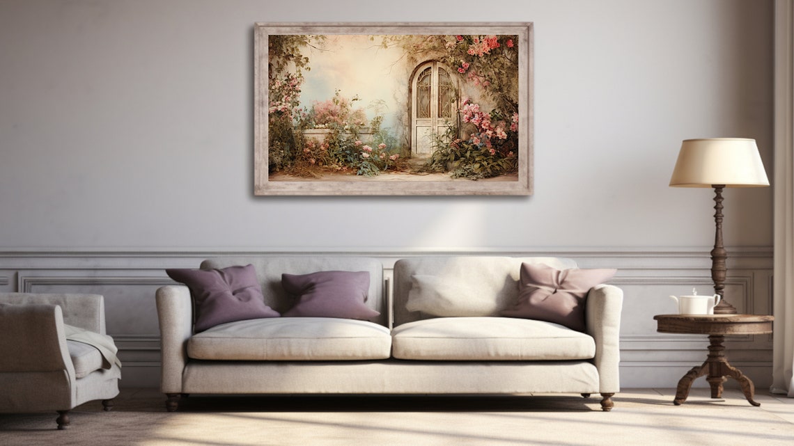 Romantic Garden Doorway Covered In Climbing Pink Roses Poster - Image 4